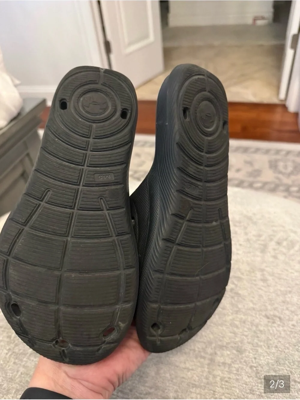 Under Armour Locker III Slides Black White Shower Pool Sandals Boys 5Y